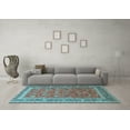 thumbnail image 3 of Ahgly Company Indoor Square Persian Light Blue Traditional Area Rugs, 4' Square, 3 of 4