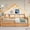 Natural, variant on JUYG Full House Platform Bed with LED, Storage Shelves, Drawers and Guardrail, Natural