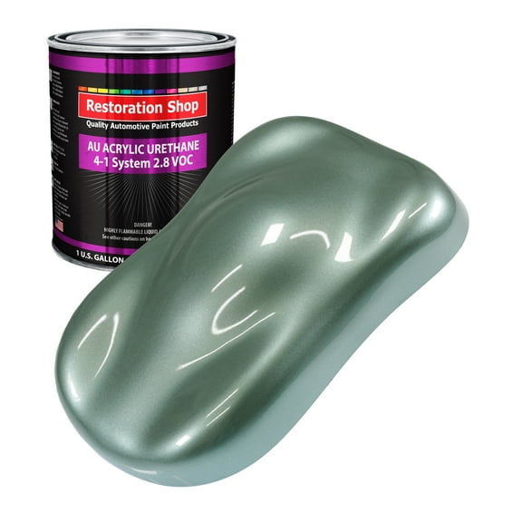 Restoration Shop Slate Green Metallic Acrylic Urethane Auto Paint - Gallon Paint Color Only, Single Stage High Gloss