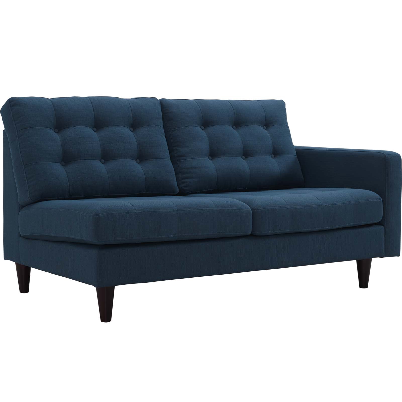 Modway Empress Right-Facing Upholstered Fabric Loveseat in Azure