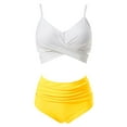 thumbnail image 2 of Women Cross Wrap Halter Bikini Set High Waisted Bathing Suits Push Up Two Piece Swimsuits, 2 of 3