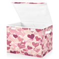 thumbnail image 2 of Storage Box With Lid 16.5x12.6x11.8In Lidded Home Storage Bins Foldable Stacked Household Storage Box Gradient Heart Chart, 2 of 7
