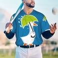 thumbnail image 6 of Balery Goose Holding an Umbrella Baseball Jersey for Men Casual Button Down Shirts Short Sleeve Active Team Sports Uniform-3X-Large, 6 of 9
