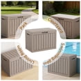 thumbnail image 6 of fazzn 45 Gallon Resin Deck Box Outdoor Indoor Waterproof Storage Box for Patio Furniture Pool Accessories Storage for Cushion Garden Tools (Brown), 6 of 7