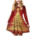 thumbnail image 1 of Zanarzt Robe de Noël pour Fille Robe pour Tout-Petit Fille Robe de Noël pour Fille Imprimé Bal Fête Fête de Noël Robes pour Fille Rouge, 4-5 Ans, 1 of 5