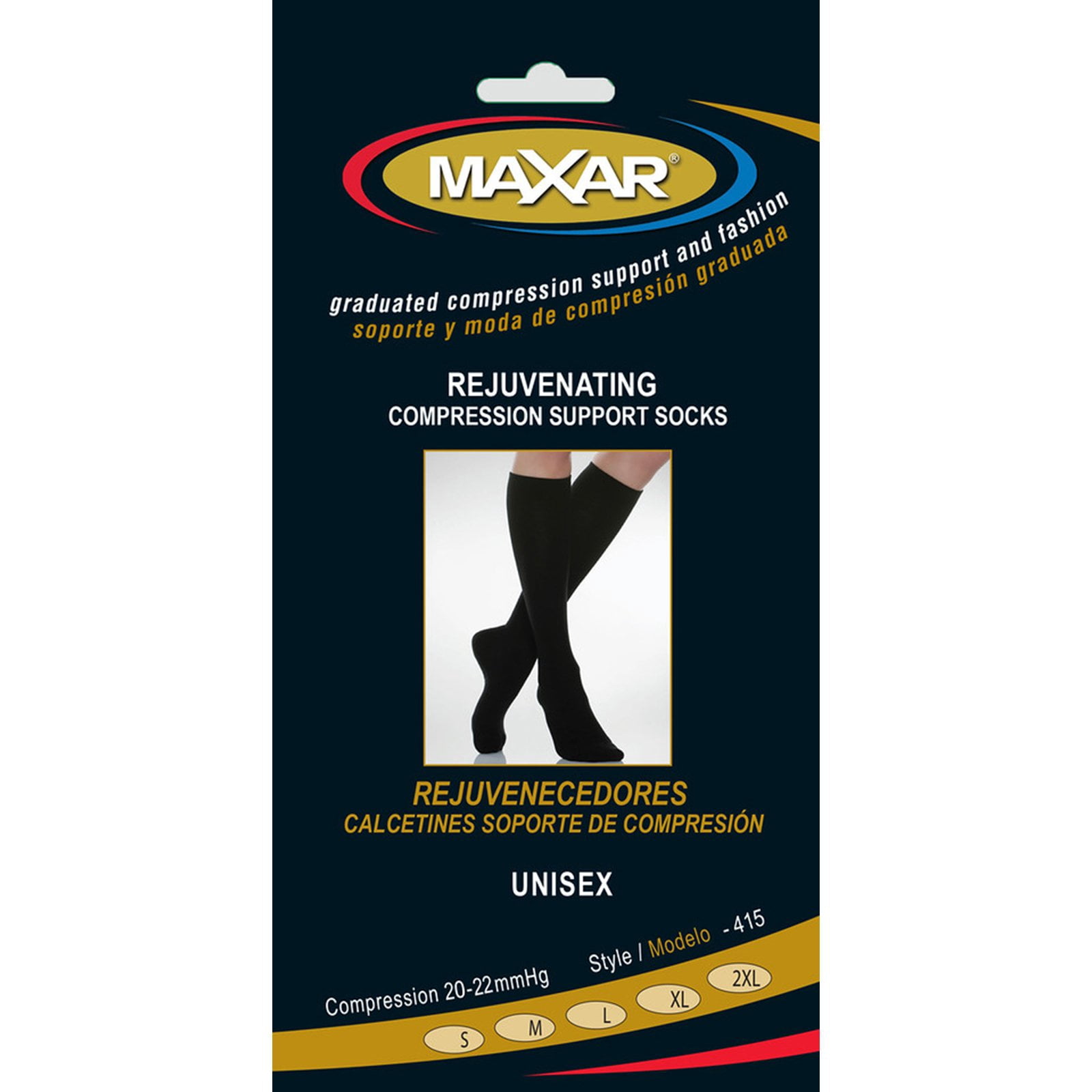Maxar M MUS-415 2XL GR Unisex Rejuvenating Compression Support Socks, Grey - 2XL