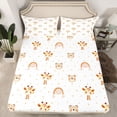 thumbnail image 2 of Homewish Kawaii Bear Giraffe 4pcs Bed Sheets For Preppy Children Kids,Cartoon Gradient Rainbow King Sheets,Stars Print Super Cozy Sheet Set,Ultra Soft Home Decor, 2 of 7