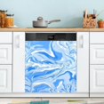 thumbnail image 5 of Coolnut Tie Dye Blue Dishwasher Magnet Cover,Reusable Fridge Panel Decal with Magnetic Stickers for Kitchen Appliance Home Decor, 23"x 26", 5 of 6