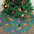 thumbnail image 3 of Christmas Tree Skirt, Cute Food Lollipop Pizza Fries Soft Plush Christmas Tree Decorations Indoor, Tree Skirts Mat for New Year Halloween Holiday Christmas Party Decor 30", 3 of 6