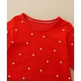 thumbnail image 3 of Vestido Bumeex de algodón rojo navideño para niña pequeña, manga larga, 3 of 7