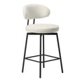 thumbnail image 5 of WestinTrends Alexandria Modern Upholstered Sherpa Fabric Counter Height Bar Stools with Back (Set of 2), Cream, 5 of 14
