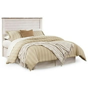 Ashley Furniture Willowton Queen Panel Bed with Footboard and Headboard, Whitewash