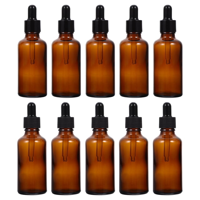 MasteelfCA 10pcs Portable Glass Essence Liquid Bottles Empty Body Oil Dropper Bottles