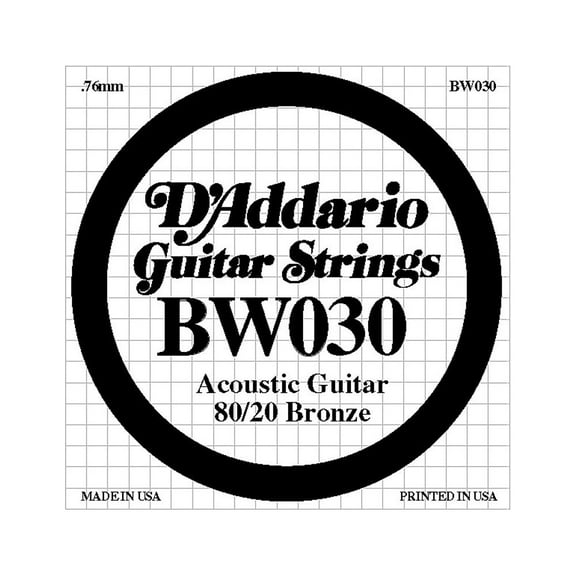 D'Addario BW030 80/20 Bronze Guitar Strings 5-Pack