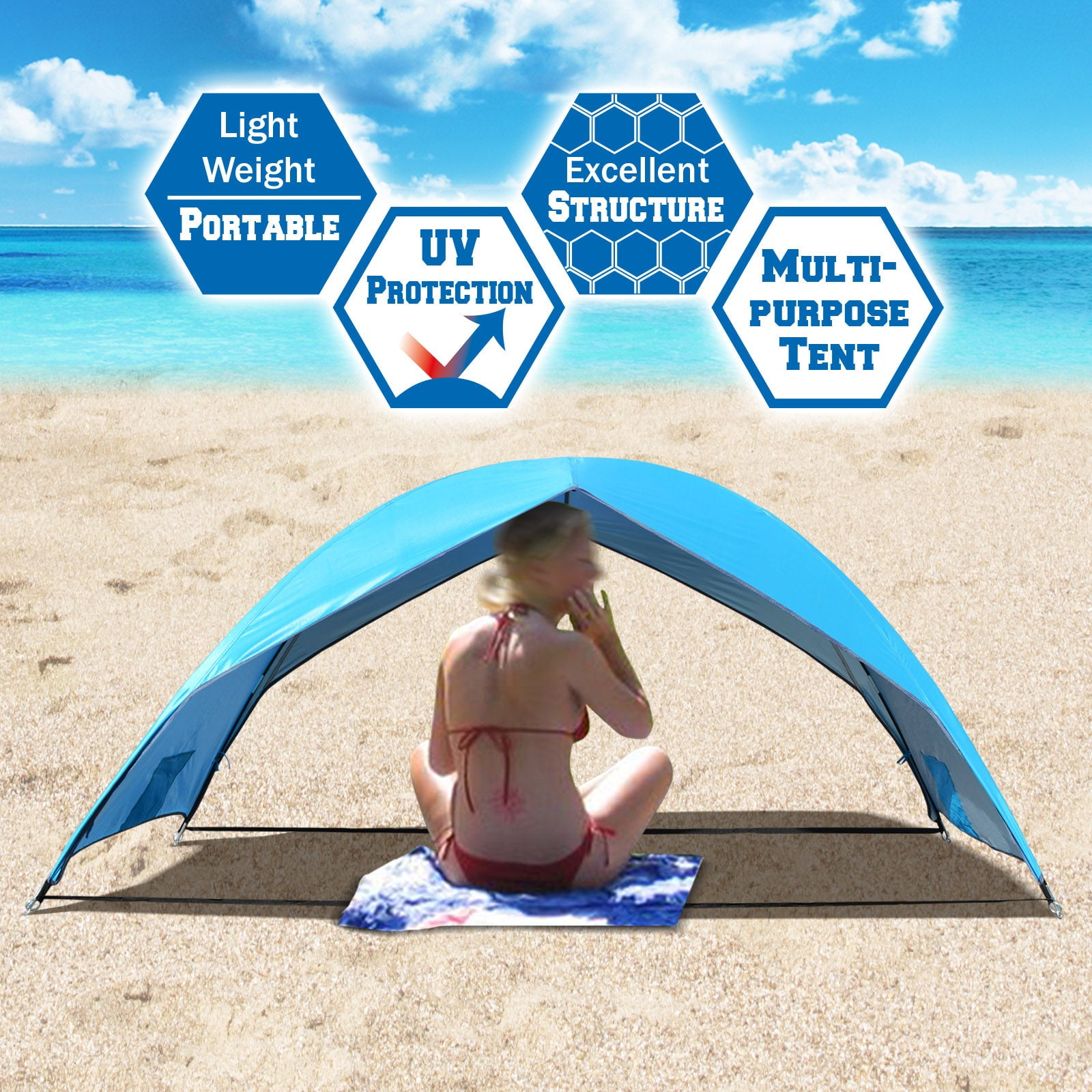 Sun Shade Portable Beach Tent Shelter Outdoor Hiking Travel Camping Napping