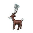 thumbnail image 1 of Sterling Silver 18" Unisex 1.5mm Box Chain 3D Enameled Santa's Reindeer Pendant Necklace, 1 of 2