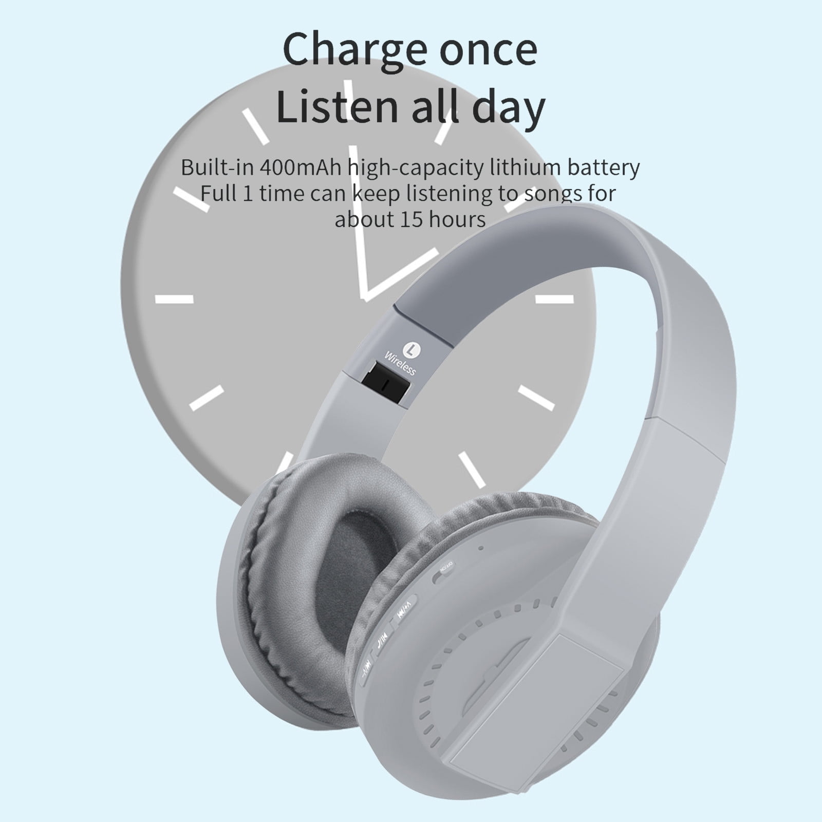 Headset with Bluetooth – 5.3 Wireless Bluetooth Headset, Full-Ear Heavy Plug-In Card, Foldable And Telescopic Plug-In Cable For Communication