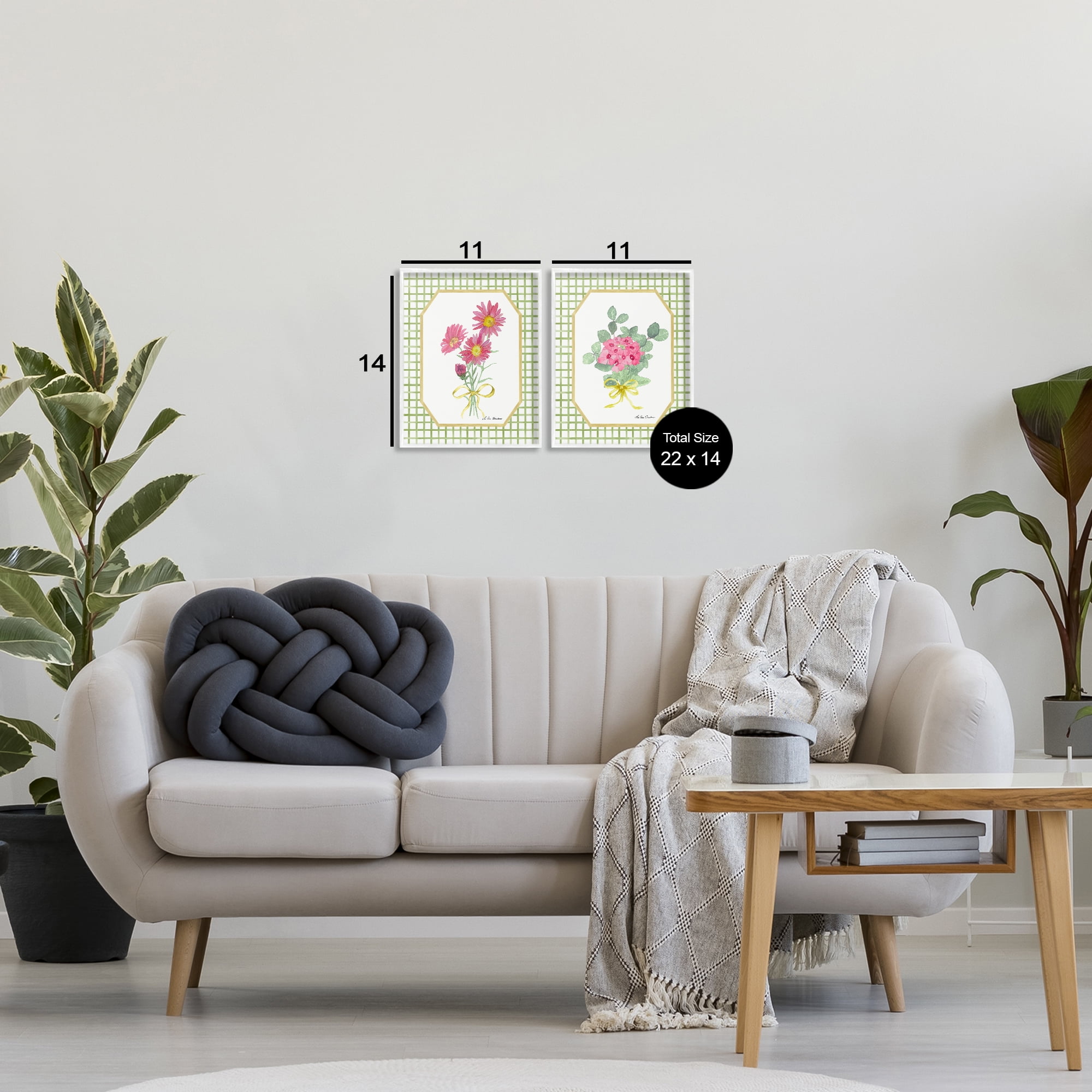 Cottage Botanical Story 2 Piece White Framed Giclee Art Set, design by Lee Ann Sanders