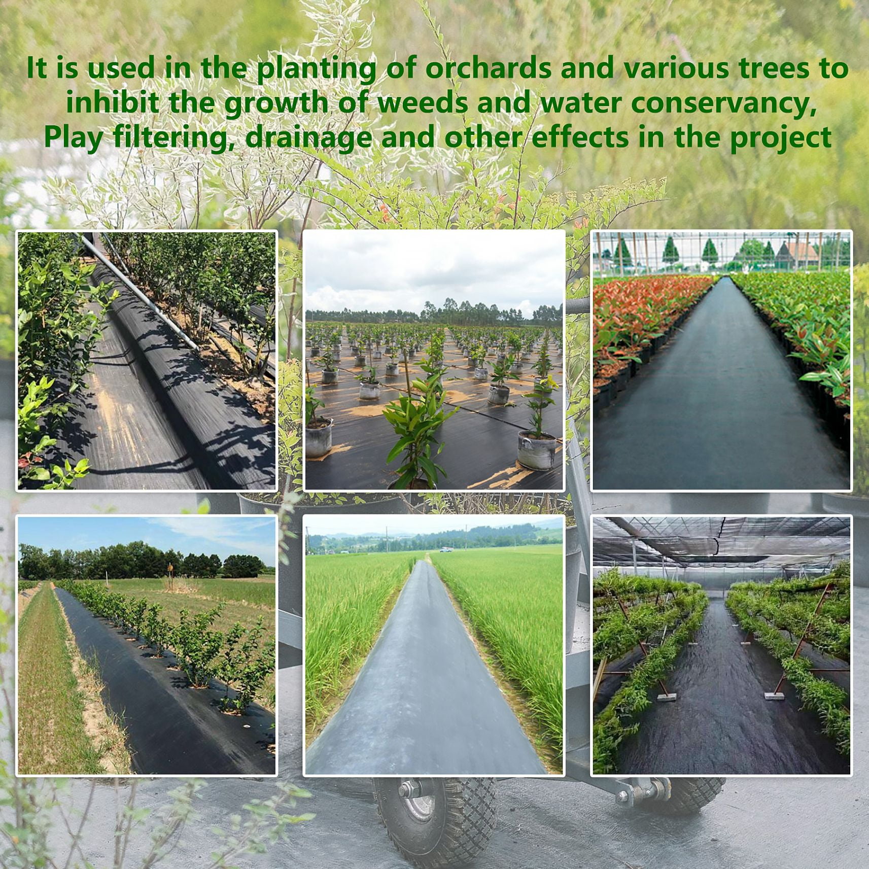 Garden Weed Barrier, Heavy-duty Landscape Fabric Ground Cover Durable Polyethylene Cloth Premium Weeds Control Mat Easy Setup for Gardening, Soil Erosion Control, and Other Outdoor Projects