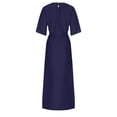 thumbnail image 6 of DailyTrove Women's Plus Size Split Maxi Dress-Short Sleeve-High-Slit-Polyester Blend-for Beach Vacation/Party-Flowy Plus Size, 6 of 6