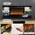 thumbnail image 5 of ActiveFlame Home Décor Series Fireplace Floating Mantel Shelf with Lighting, Hexagon Tile, 5 of 5