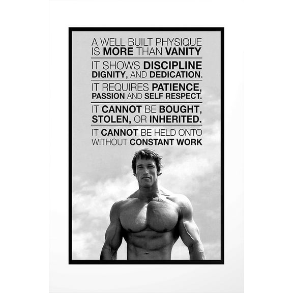 Arnold Schwarzenegger Motivation Gym Poster，12x18inch，30x46cm Frameless