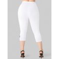 thumbnail image 3 of Rosegal for Women Leisure Plus Size & Curve Butterfly Print High Rise Capri Leggings White L, 3 of 6