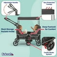 thumbnail image 6 of Kolcraft Cloud 360 Lightweight Double Baby Stroller Wagon, Black, 6 of 7