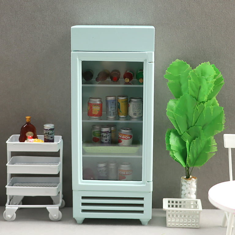 1/12 MINI Dollhouse Miniature Supermarket Store Refrigerator