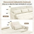 thumbnail image 4 of FFH 82" Sofa Bed, 3 in 1 Convertible Sleeper Sofa with USB Charging Ports, 3 Seater Chenille Sofa with Pull Out Bed and Reversible Recliner, Beige, 4 of 9