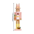 thumbnail image 6 of Jiibva Easter Bunny Wooden Nutcracker, 12" Seasonal Rabbit Figure for Home Tabletop Decoration, 6 of 7