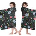 thumbnail image 4 of Pioneer Flower Floral Print Pattern Hooded Bath Towel，60"x35" for Ages 3 To 12 Kids, Quick Dry Lightweight Soft Microfiber Hood Beach Towel Cover Up for Kids, 4 of 7