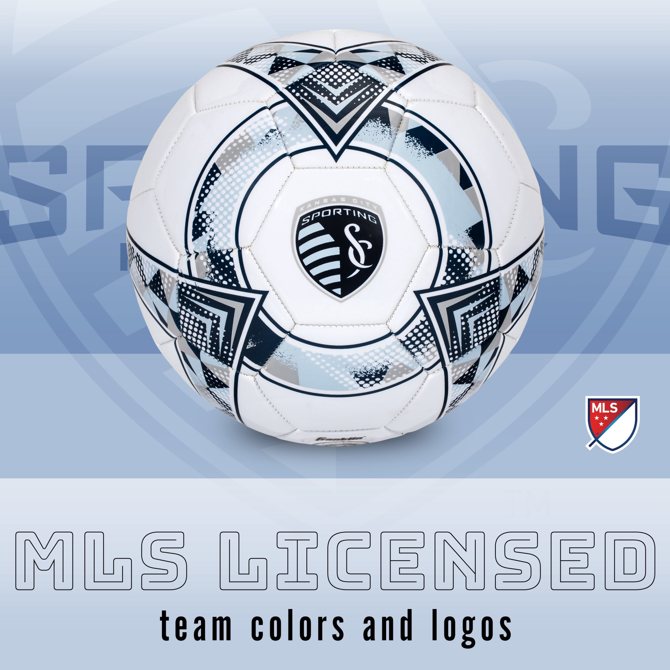 Franklin Sports MLS Sporting Kansas City Soccer Ball - Official Size 5 Soccer Ball - Regulation Size + Weight Soccer Ball for Kids + Adults - Boys + Girls Soccer Ball - Air Pump Included