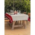 thumbnail image 2 of Outdoor Tablecloth with Umbrella Hole and Zipper, Christmas Truck Rectangle Table Cloth 60x84 Inch Waterproof Tablecloth, Winter Pine Tree Xmas Snowflake Plaid on Linen Picnic Table Cover for Patio, 2 of 7