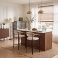 thumbnail image 6 of COLAMY ELEN Set of 6 Modern Counter Height Bar Stools with Arms and Back, 25.5" Upholstered Kitchen Island Chairs, Luxury Metal Frame Barstools for Home Bar Dining Room, Camel, 6 of 8