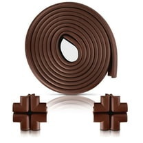 Rirool Home Safety Set - Table Edge Guard and Corner Protectors Kit, 16.5 ft Edge Guard, 8pcs Corner Protectors, Double-Sided Tape - Brown