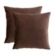 thumbnail image 1 of Rainroad Fundas De Almohada Decorativas De Terciopelo, Funda De Cojín Para Sofá, Cama, Silla, Cojines Cuadrados Suaves De Color Marrón, 18.0 X 18.0 In, Juego De 2, 1 of 5