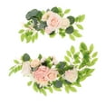 thumbnail image 2 of 2 Rustic Wedding Arch Lively Leaves with Ties And Clips Art Swag for Wedding Reception Tabletop Ceremony Window , pink Option 4 G, 2 of 7
