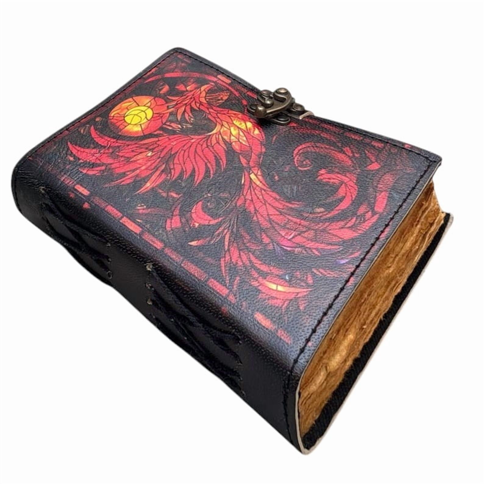 Handmade Leather Journal with Clasp – 5x7 Inch Vintage Deckle Edge Paper Notebook, 200 Pages Rustic Writing Diary
