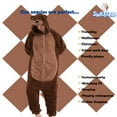 thumbnail image 4 of SWEETXIN Adult Bear Unisex Onesie Pajamas Halloween Cosplay Costume Suit for Women and Men Jumpsuit SizeS, 4 of 7