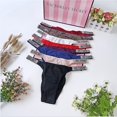 thumbnail image 3 of Bragas Sin Costuras Victoria's Secret Para Mujer Letra De Lujo Diamantes De Imitación Lencería G String Diseño De Marca Confort Satén Íntimos Ropa Interior Rosa, 3 of 4