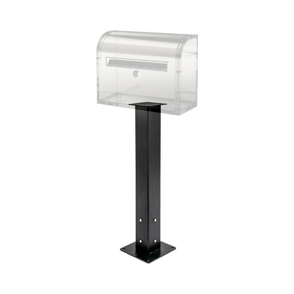 TFCFL Mailbox Post with Post Base Mailbox Mounting Post Carbon Steel Mailbox Post for Outside Black
