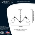thumbnail image 2 of Ambiate Direttore 5-Light Chandelier Fixture, Brushed Gold Shades with Black Down Rod, Medium Base Sockets (E26), 40 Watts Max, Dimmable, For Dining Areas, Living Spaces, Entryways, ETL Listed, 2 of 6