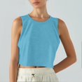 thumbnail image 2 of JULMCOMO Tank Tops for Women Crew Neck Workout Athletic Summer Cropped Tank Tops Sleeveless Breathable Gym Yoga Shirts Blue One Size, 2 of 5
