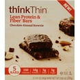 thinkThin High Protein Bar, Chocolate Almond Brownie, 10g Protein, 5 Ct