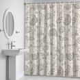 thumbnail image 5 of Farmhouse Light Grey Floral Shower Curtain for Bathroom Decor, Linen Boho Paisley Flower Rustic Waterproof Fabric Shower Curtain, 36"x72" Set with 12 Hooks, 5 of 9