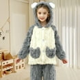 thumbnail image 2 of LIJCC Girls Flannel Plush Hooded Two Piece Outfit Cute Thermal Long Sleeve Pullover Tops Pants Suit Cozy Soft Winter Warm Fuzzy Sherpa Trendy Clothes Sets, 2 of 5