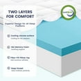 thumbnail image 3 of COOLHUT 4" Dual Layer Gel Memory Foam Mattress Topper Twin XL Size, 2-Inch Cooling Gel Memory Foam Plus 2-Inch 100% 400TC Ultra Thick Soft Mattress Pillow Cover, Cool Comfort, 3 of 9