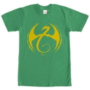 Marvel Teams Iron Fist Logo Green Mens T-Shirt-Medium