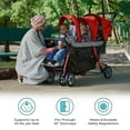 thumbnail image 4 of Foundations Compass Trio Triple Stroller, 3-Seat Tandem with UV Canopies and Reclining Seats, Red/Black, 4 of 7